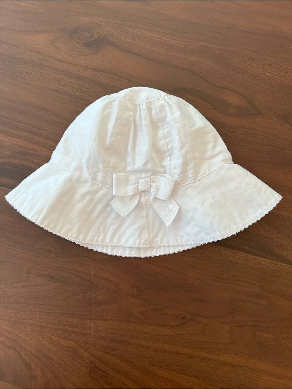 Janie and Jack White Baby Sun Hat with Bow, 12-18 months